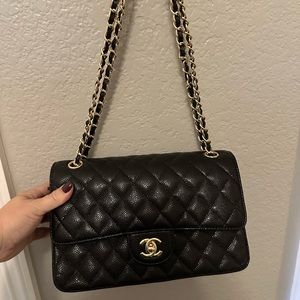 Double flap black bag